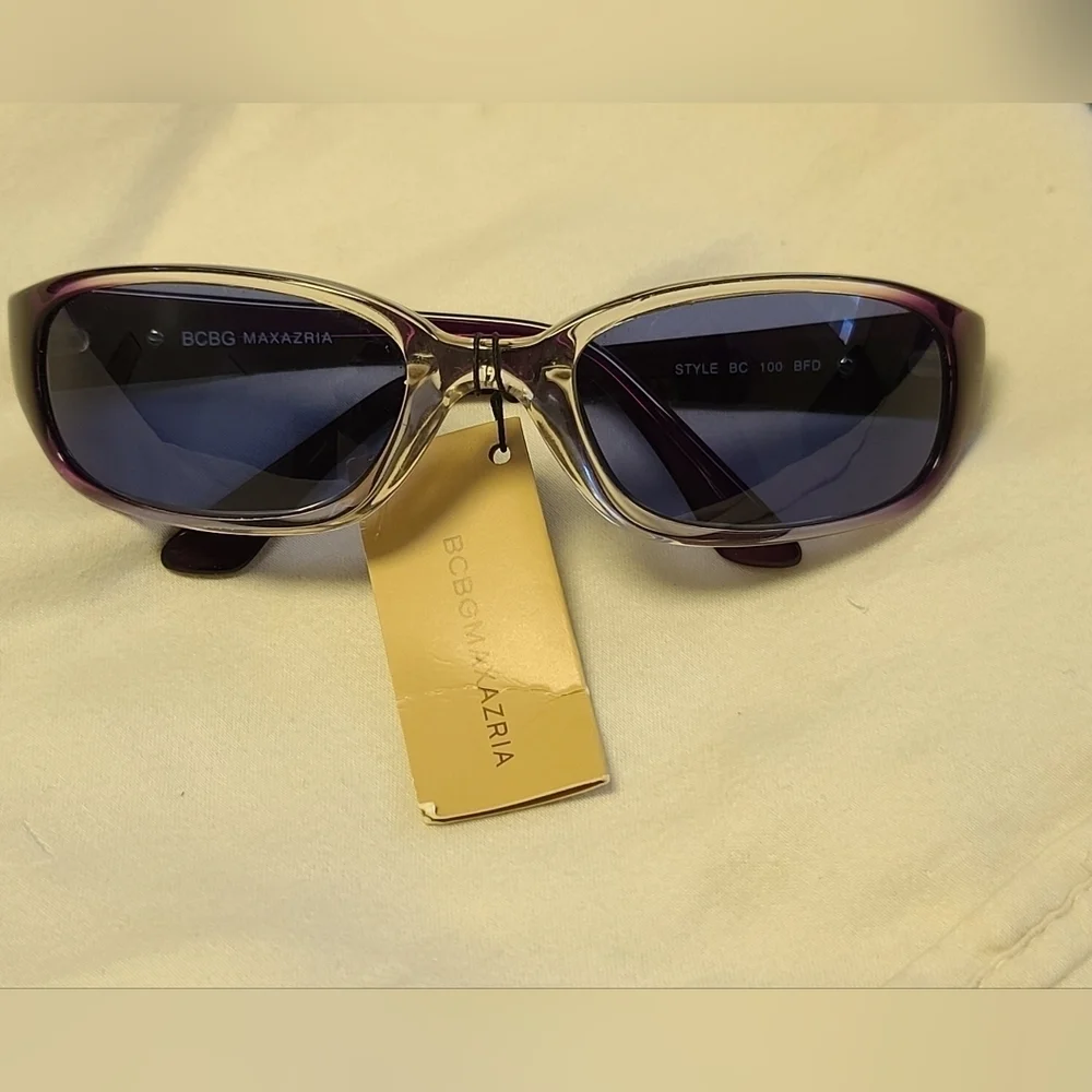 BCBGMaxazria purple and clear sunglasses